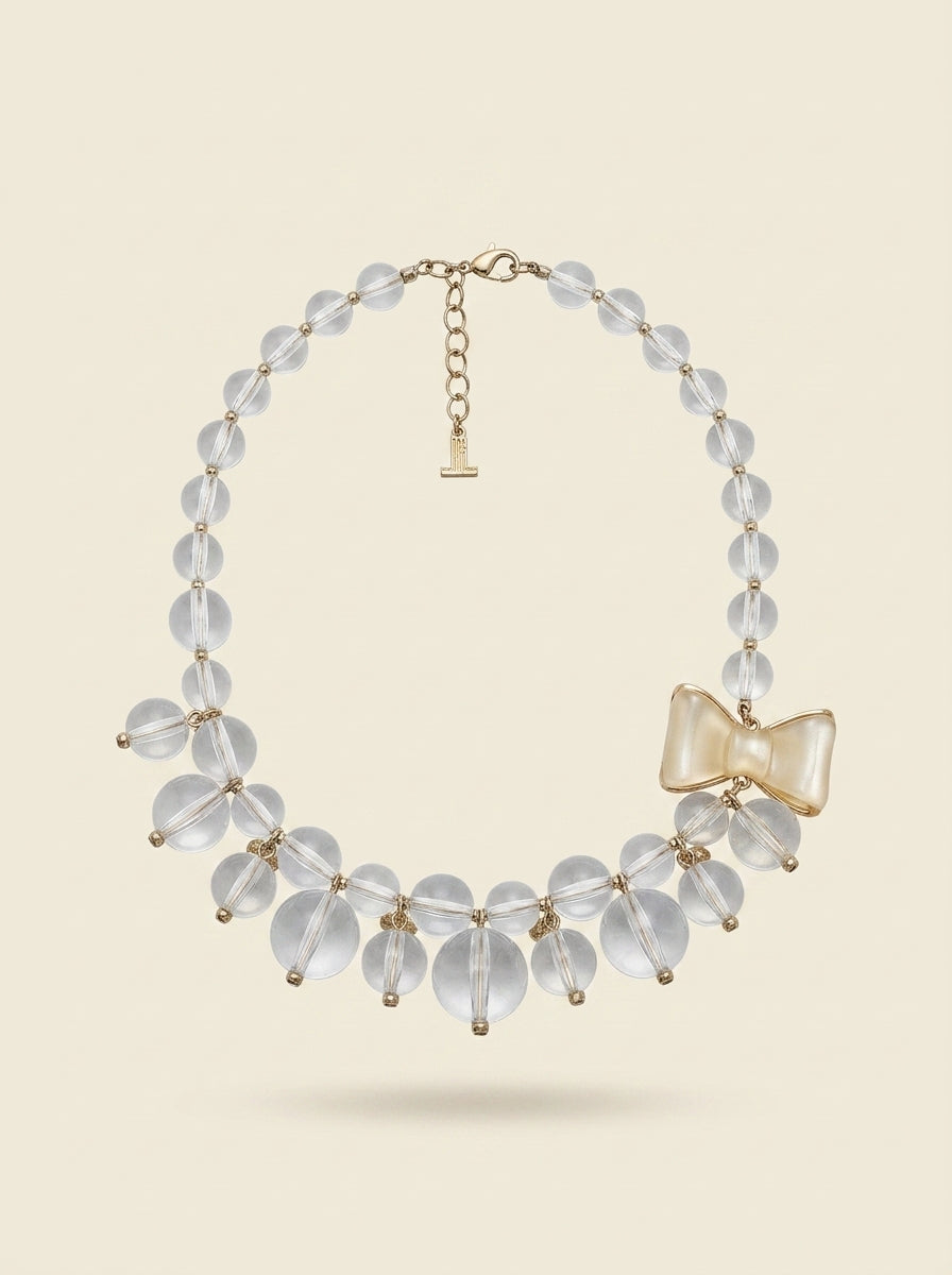 Lanvin – Vintage transparante statement-ketting met strikdetail