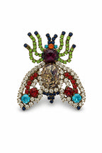 Vintage Fly Brooch with Foil Glass Body