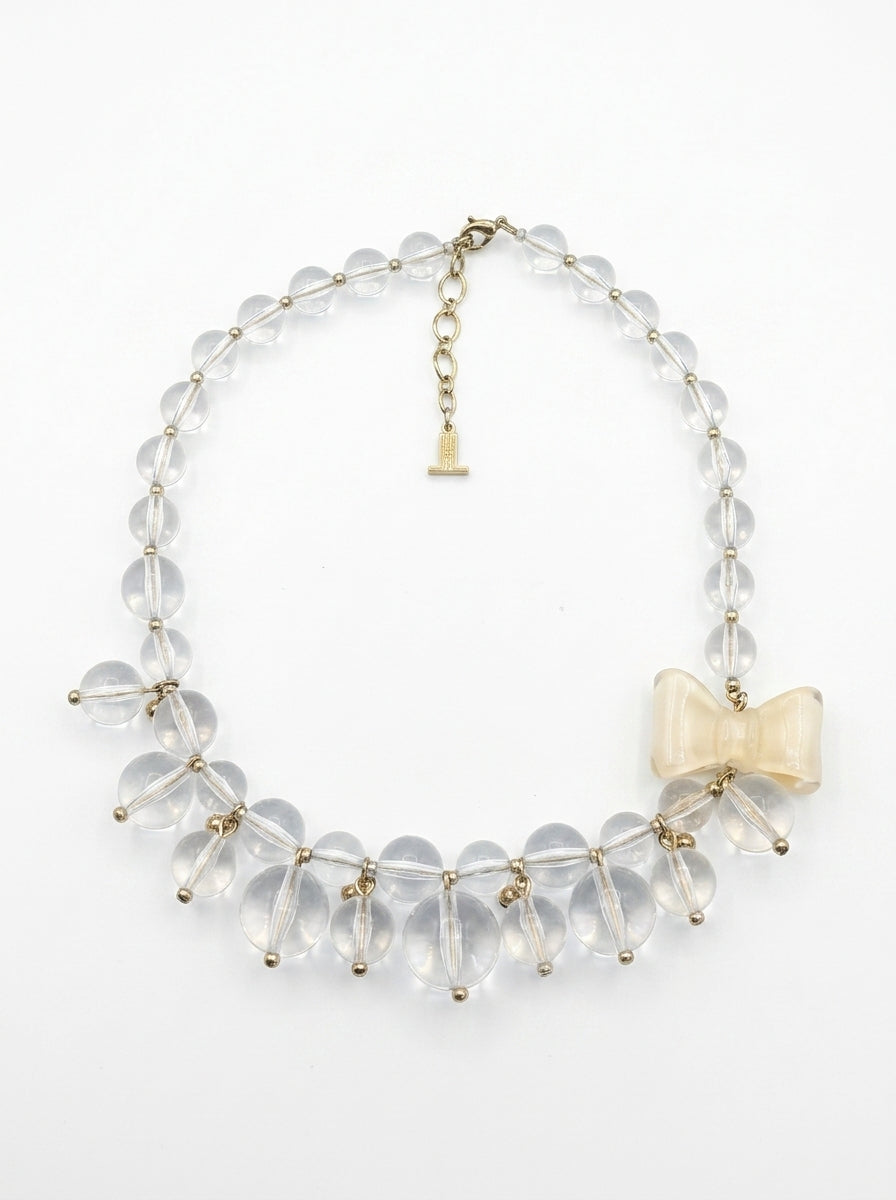 Lanvin – Vintage transparante statement-ketting met strikdetail