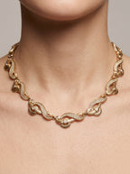 Vintage Christian Dior Wavy Crystal Necklace – view 3