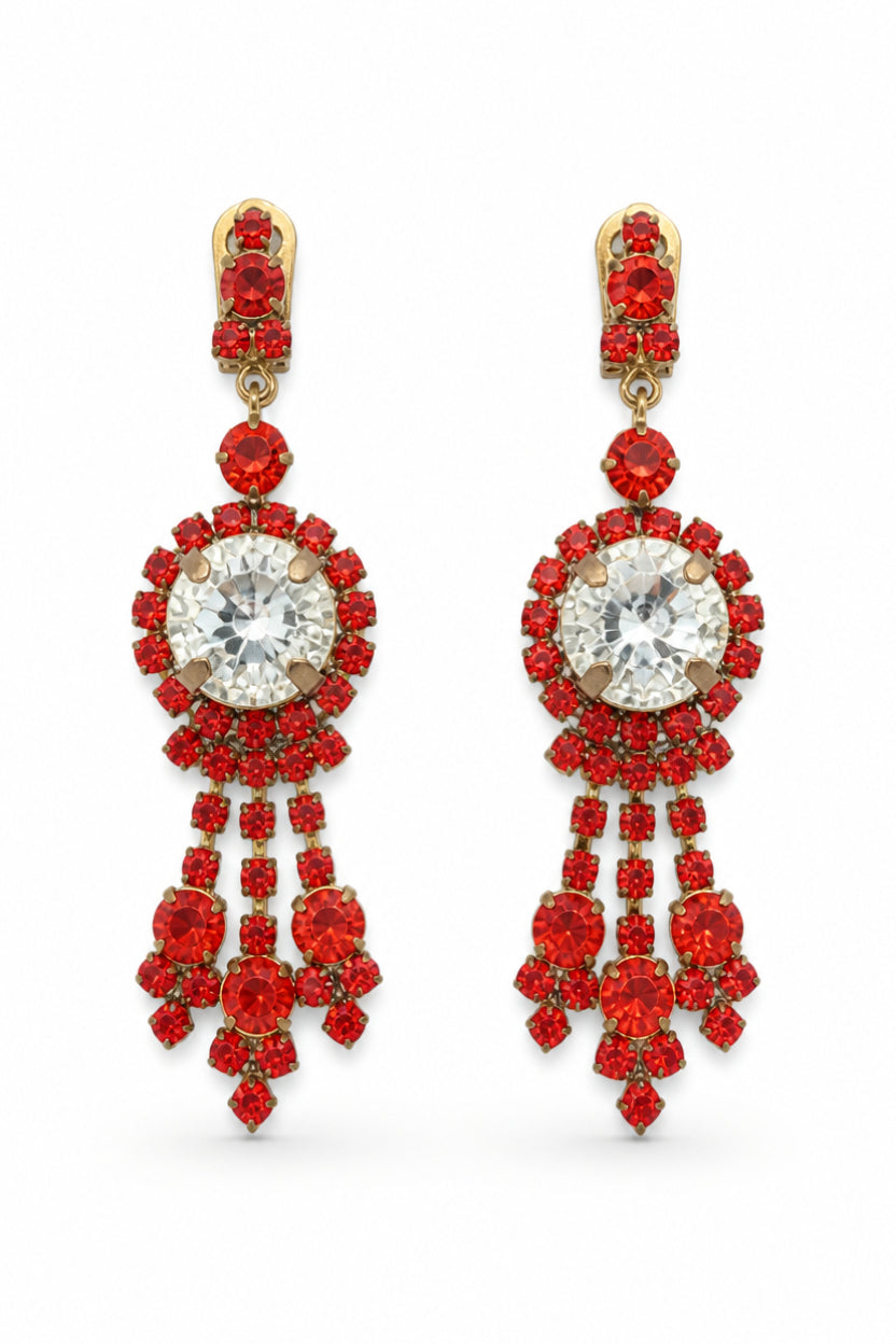 Austrian Crystal Clip Earrings