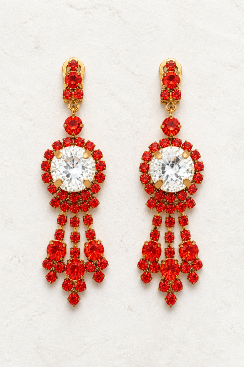 Austrian Crystal Clip Earrings