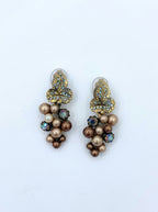 Vintage Schiaparelli Baroque Leaf Earrings with Pearl Clusters – view 4