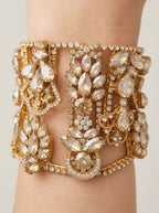 Vintage Dolce & Gabbana Open Cuff Floral Crystal Bracelet – view 4