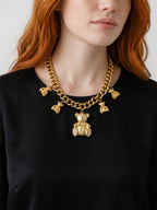 Vintage Moschino Teddy Bear Statement Necklace – view 2