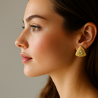 Vintage Yves Saint Laurent Triangular Crystal Clip Earrings – view 2