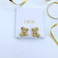 Dior Bow Crystal Clip Earrings