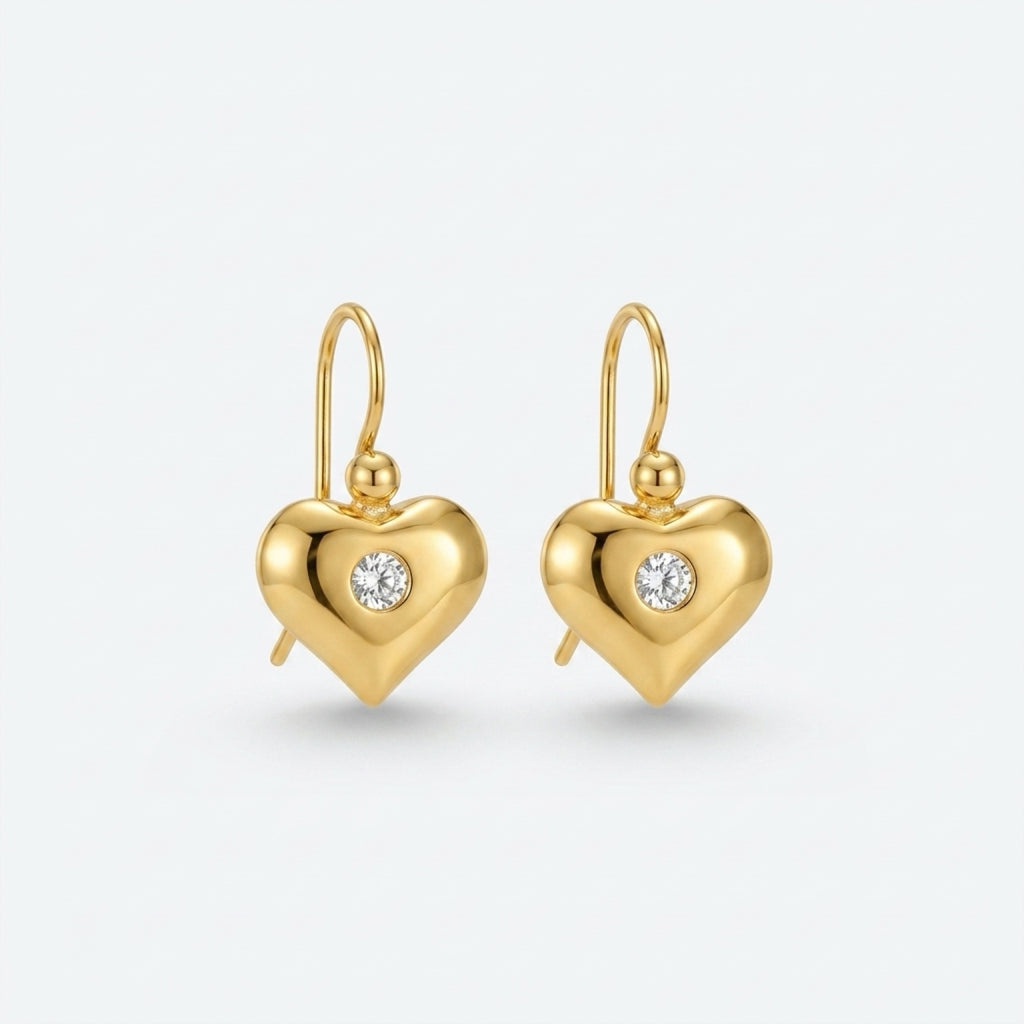 Venus Domed Heart Earrings