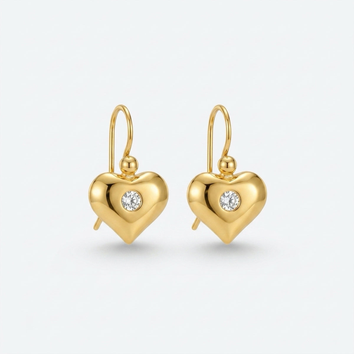 Venus Domed Heart Earrings