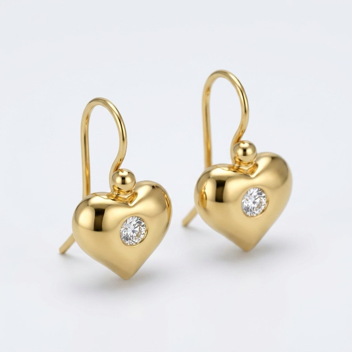 Venus Domed Heart Earrings