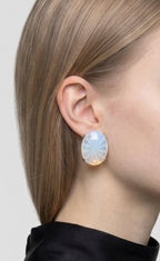 Schiaparelli Opaline Glass Jewelry Set – Bracelet & Clip Earrings