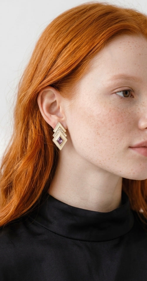 Christian Dior geometrische kristallen clip-oorbellen