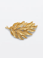 Coro XL Gold Leaf Statement Brooch