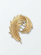 Vintage Trifari XL Feather Swirl Statement Brooch
