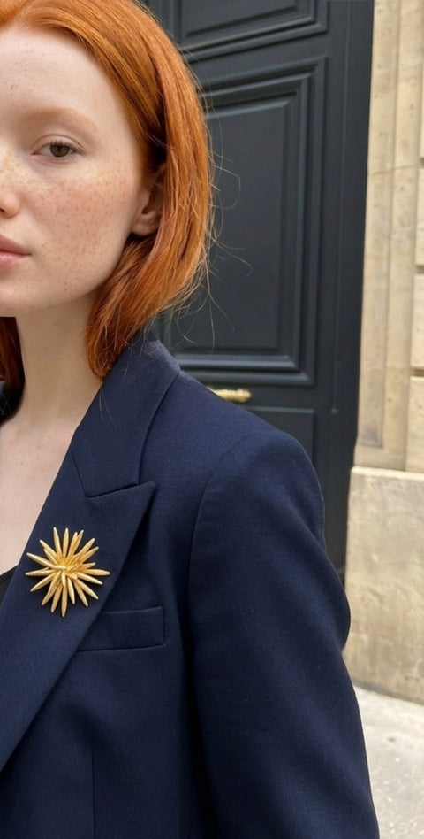 Marcel Boucher Gold-Tone Starburst Brooch (1961)