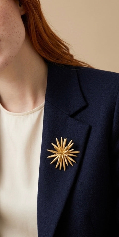 Marcel Boucher Gold-Tone Starburst Brooch (1961)