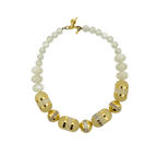 Vintage Yves Saint Laurent Cream-White Beaded Necklace – view 2