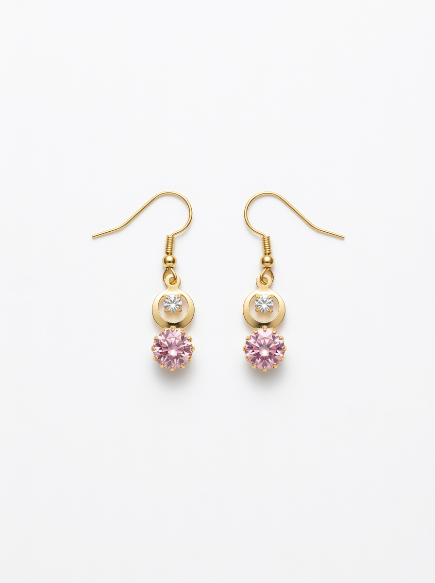 Aurora Crystal Cluster Earrings (pink)