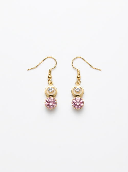 Aurora Crystal Cluster Earrings (pink)