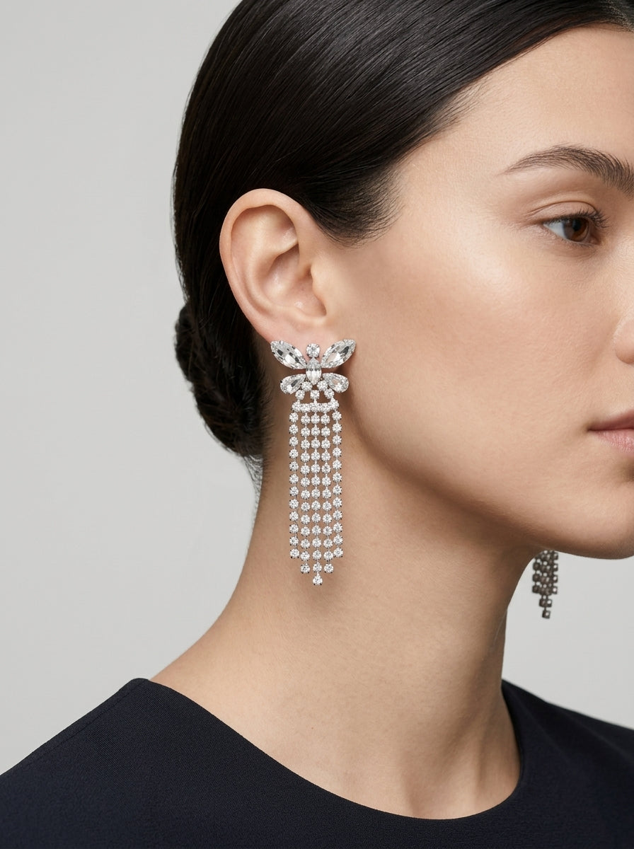 Butterfly Fringe Earrings (silver)