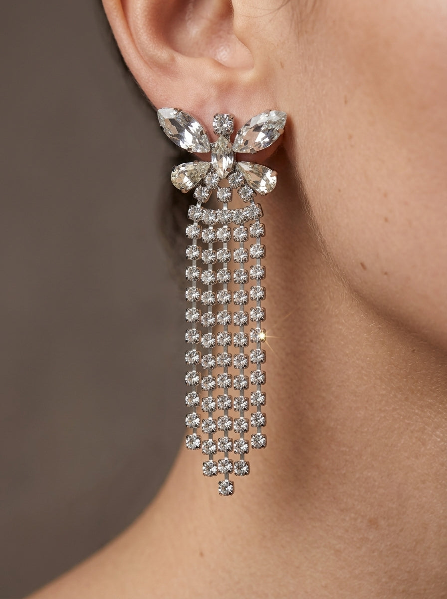 Butterfly Fringe Earrings (silver)