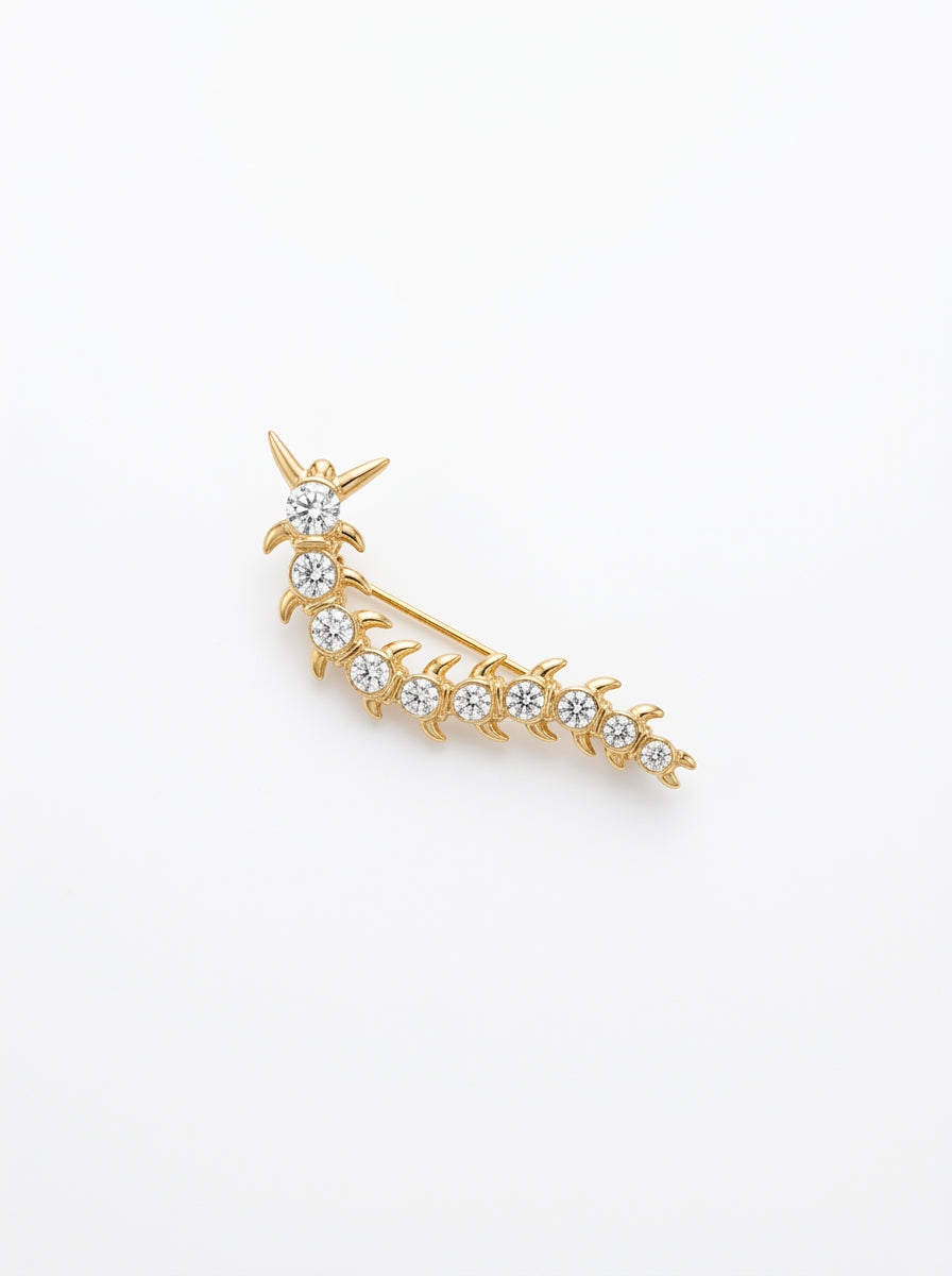 Caterpillar Crystal Brooch
