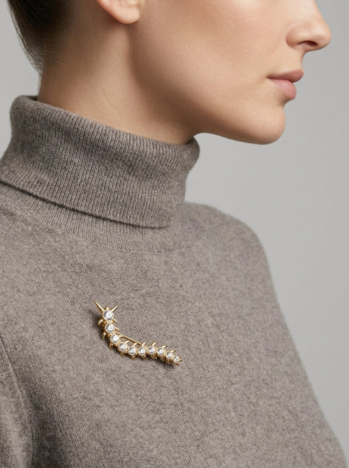 Caterpillar Crystal Brooch