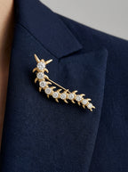 Caterpillar Crystal Brooch