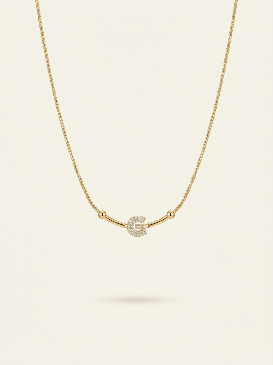 Croissant Crystal Necklace
