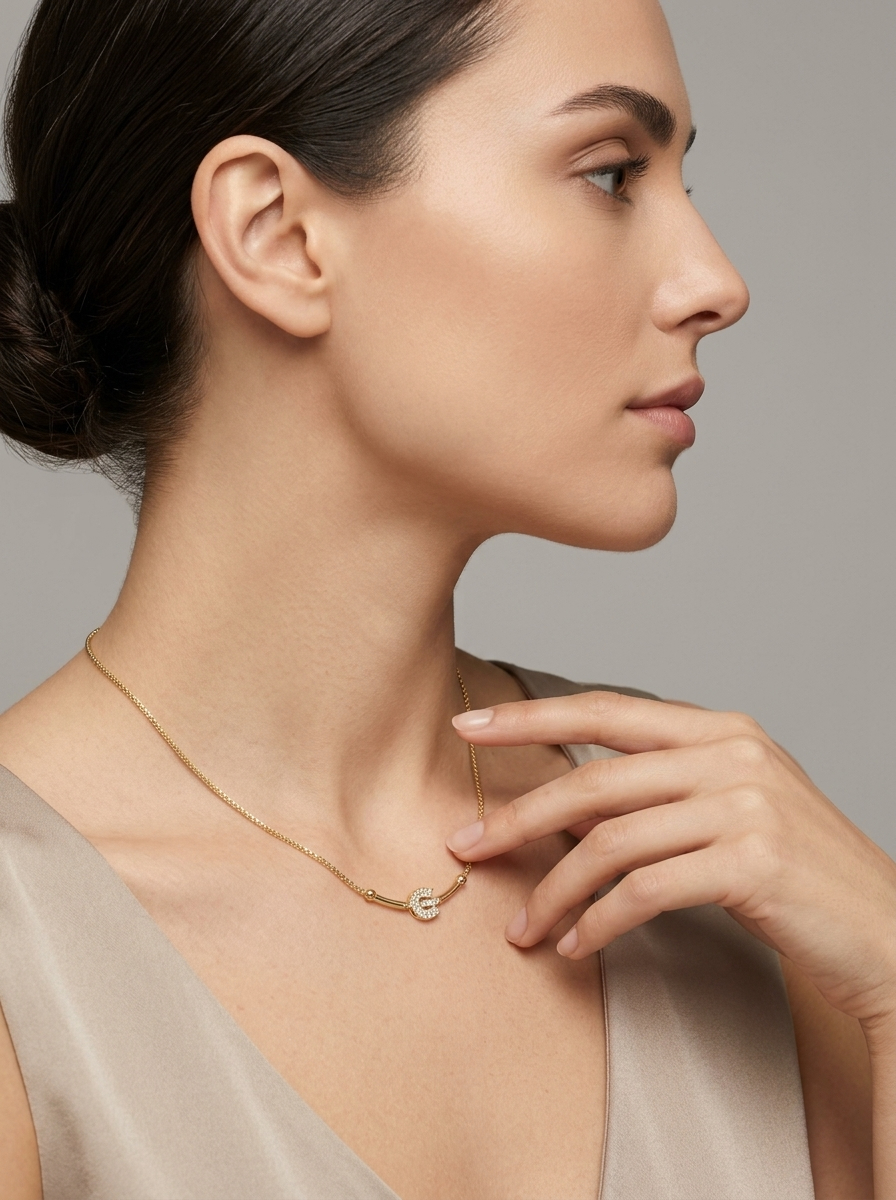Croissant Crystal Necklace