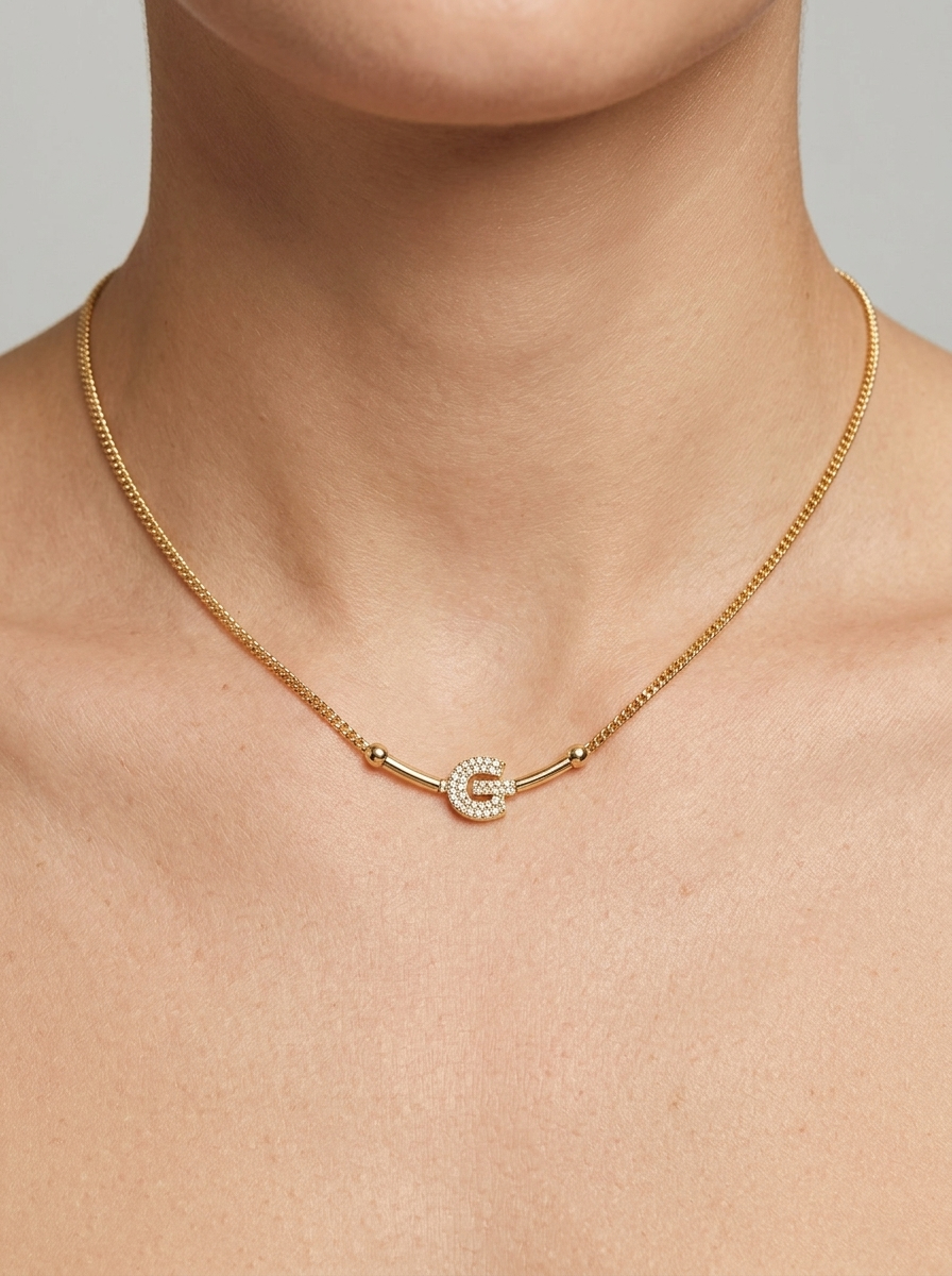 Croissant Crystal Necklace