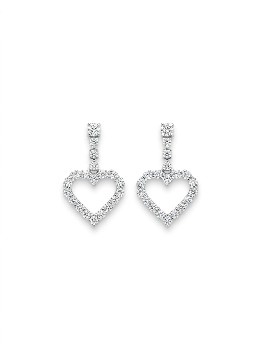 Crystal Heart Drop Earrings