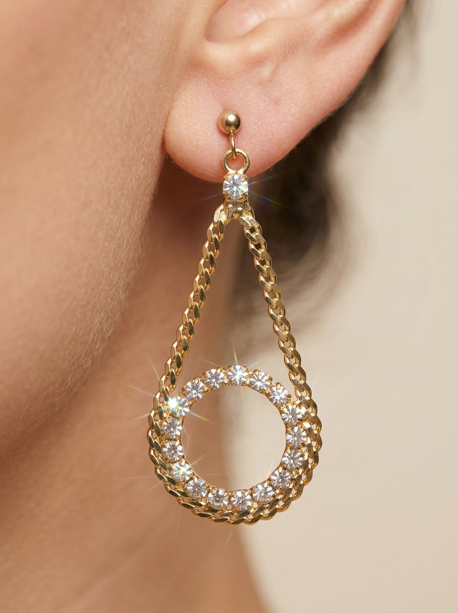 Crystal Pear Earrings