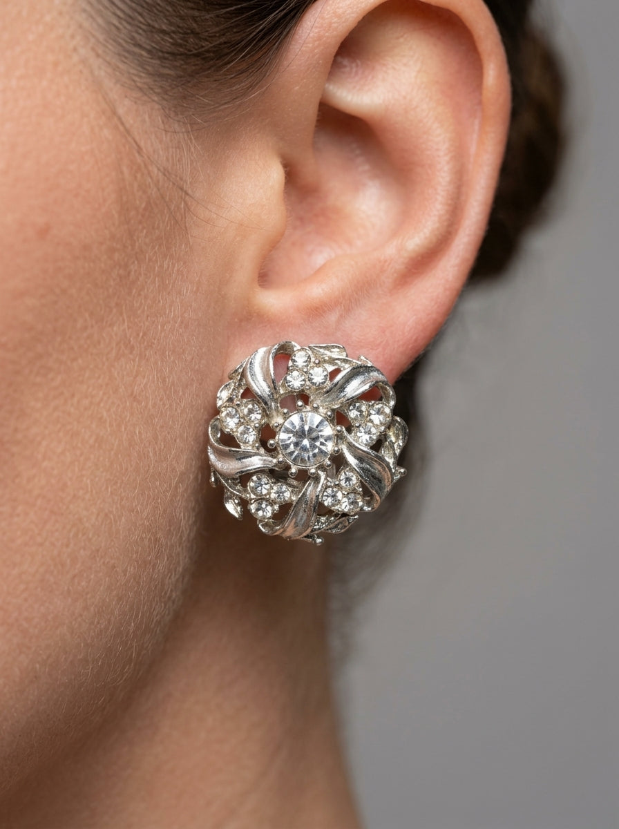 Crystal Rosette Earrings