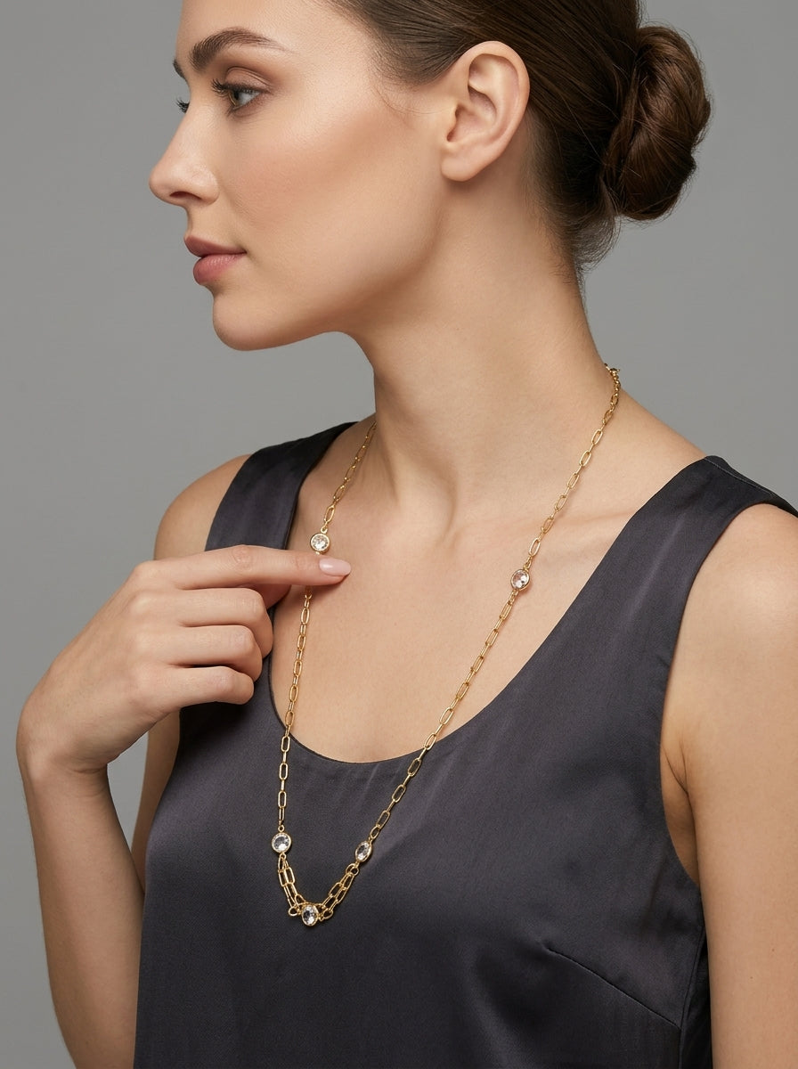 Crystal Sautoir Necklace