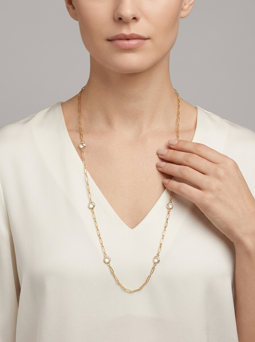 Crystal Sautoir Necklace