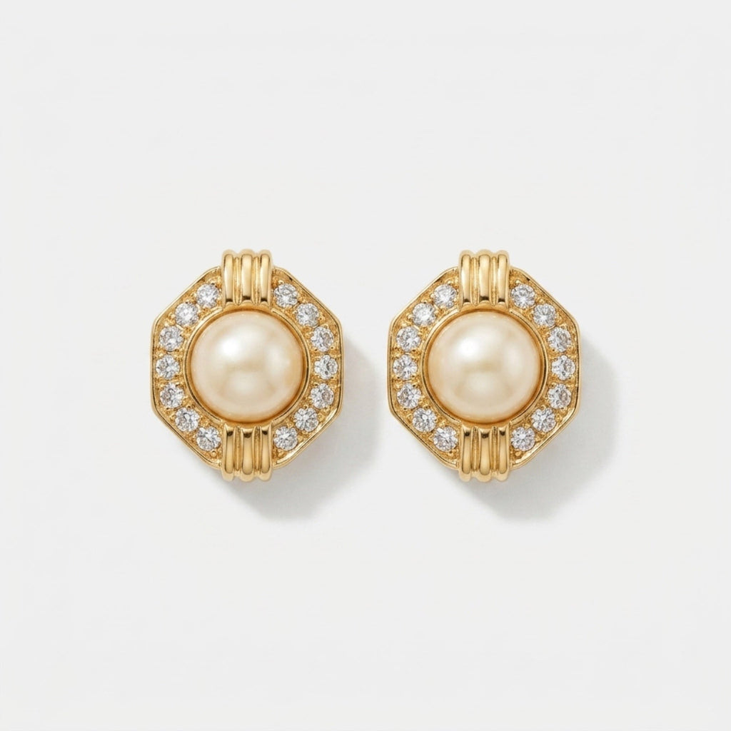 Dawn Pearl Halo Earrings