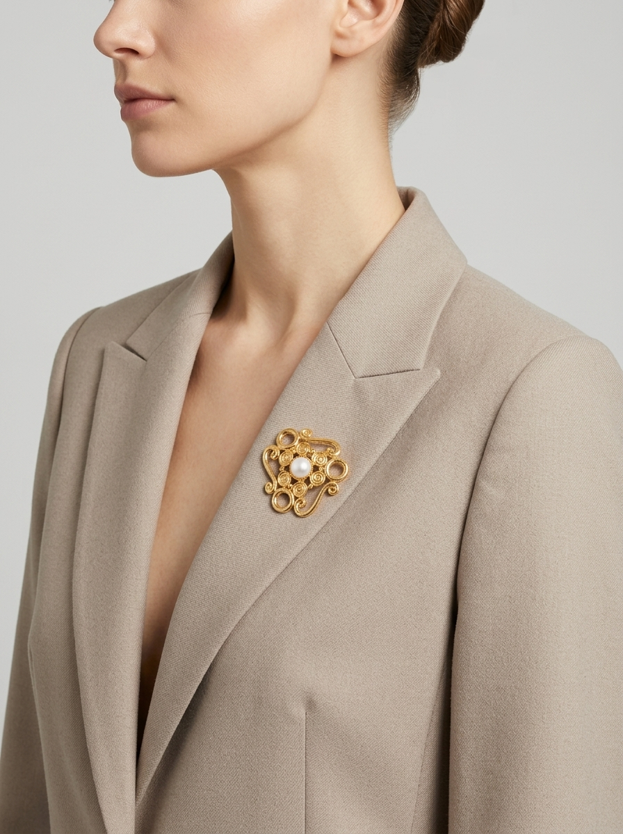 Filigrane Opal Brooch