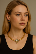 Vintage Givenchy Art Deco Triangular Centrepiece Necklace – view 2
