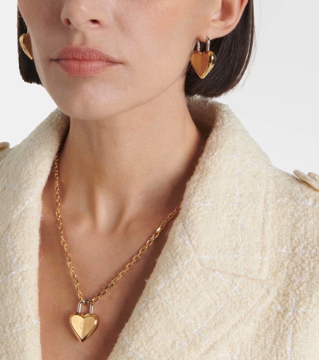 Givenchy Gold Heart Lock Earrings (2000s)