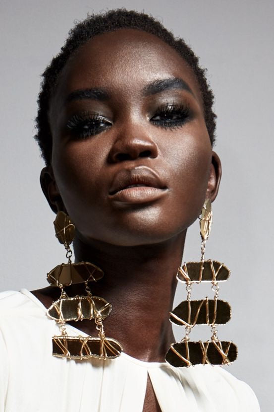 Tom Ford Wire-Wrapped Plexiglass Chandelier Earrings (2021)