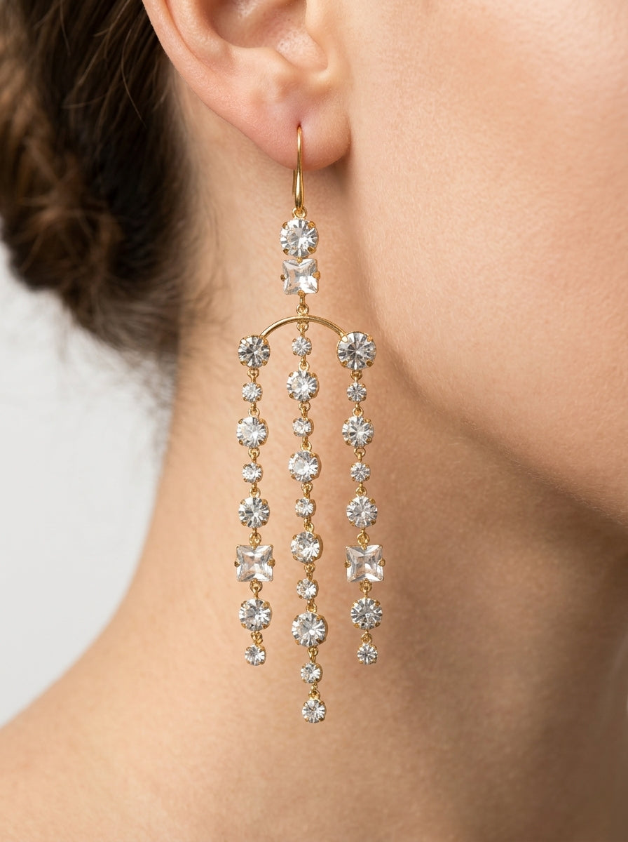 Valentino Garavani Crystal Chandelier Earrings (2000s)