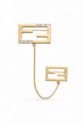 Fendi Baguette FF Double Brooch Gold