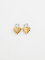 Givenchy Gold Heart Lock Earrings (2000s)