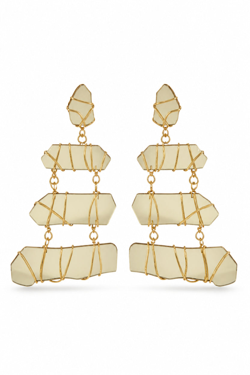 Tom Ford Wire-Wrapped Plexiglass Chandelier Earrings (2021)
