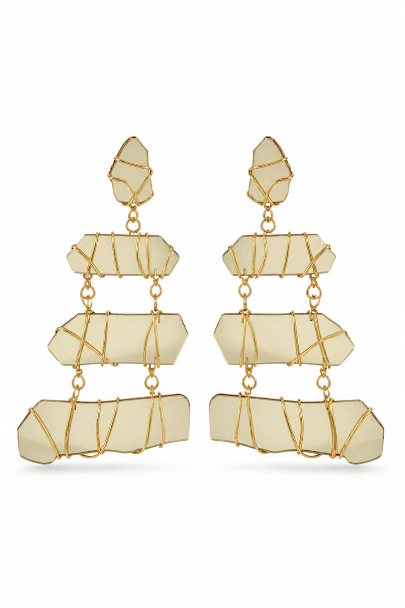 Tom Ford Wire-Wrapped Plexiglass Chandelier Earrings (2021)