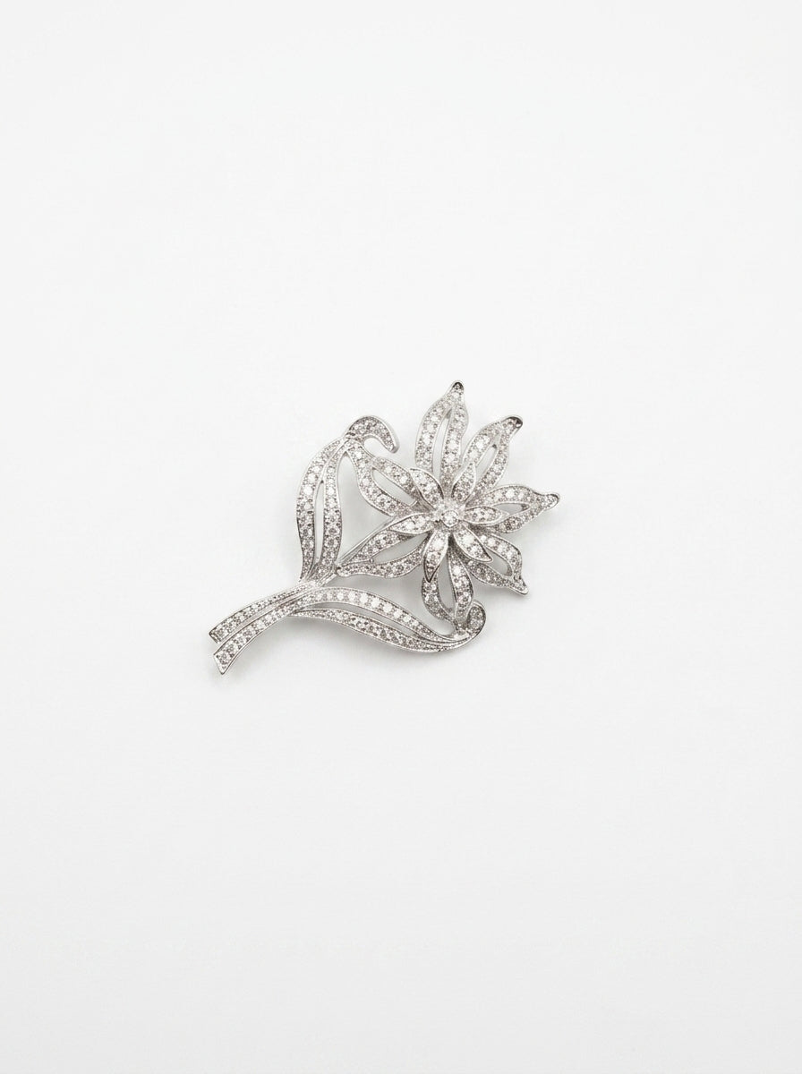 Marcasite Flower Brooch