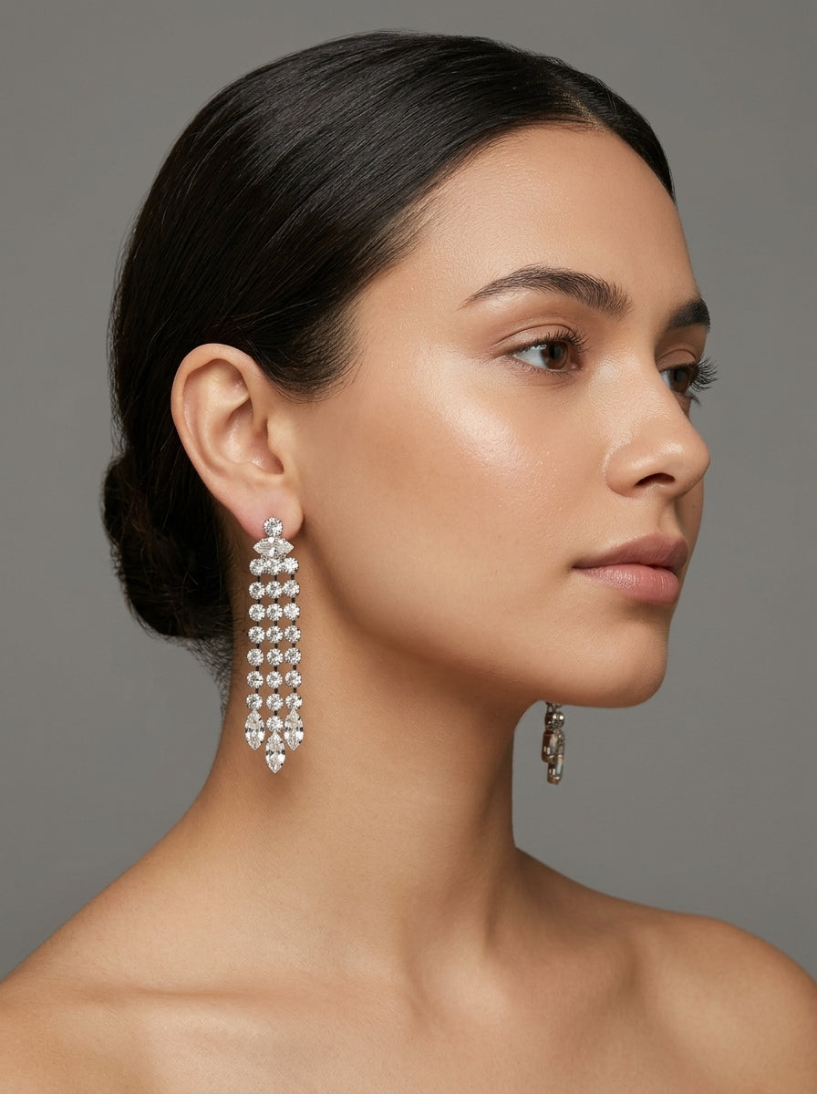 Marquise Crystal Drop Earrings