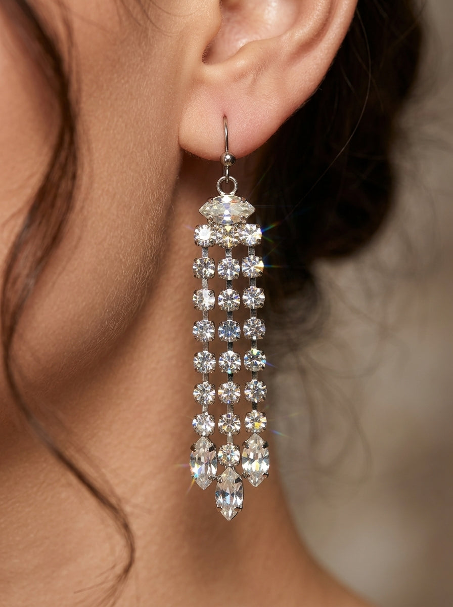 Marquise Crystal Drop Earrings