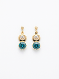 Nebula Crystal Cluster Earrings (petrol Blue)